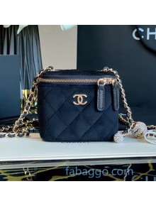 Chanel Velvet Small Classic Box with Chain and Crystal Ball AP1447 Black 2020