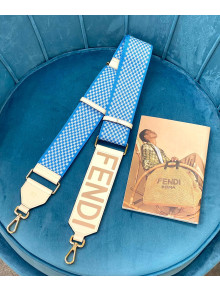 Fendi Strap You Check Ribbon Shoulder Strap Light Blue 2020