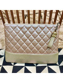 Chanel Quilted Iridescent Gabrielle Pouch Light Pink 2019