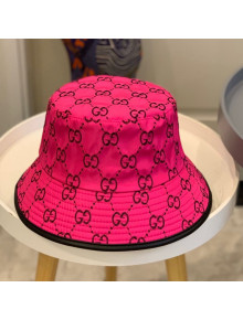 Gucci GG Multicolor Canvas Bucket Hat Hot Pink 2021