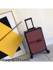 Goyard Goyardine Canvas Travel Luggage 20inches Burgundy 2021 08
