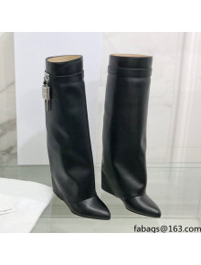 Givenchy Shark Lock Pant Boots in Smooth Box Calfskin Leather Black 2021