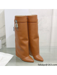 Givenchy Shark Lock Pant Boots in Smooth Box Calfskin Leather Brown 02 2021