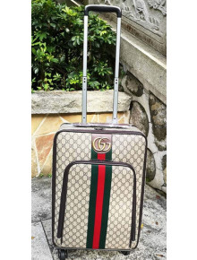 Gucci 360° Wheels GG Web Luggage Suitcase 20 inches 2019 05