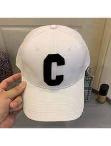 Celine Canvas C Baseball Hat White 2021