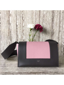 Celine Medium Frame Shoulder Bag in Smooth Calfskin DeepBrown/Pink 2018