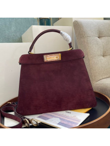 Fendi Peekaboo ISeeU Medium Bag in Burgundy Suede Leather 2020