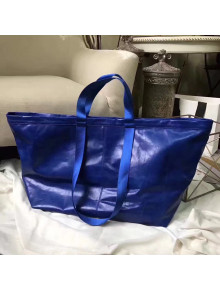 Balen...ga Wax Calfskin Large Carry Shopper Bag Royal Blue 2017