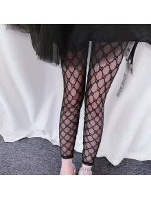 Gucci GG Embroidered Tulle Tights Black 2021