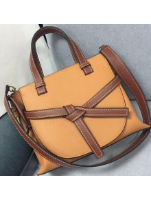 Loewe Gate Top Handle Small Bag in Grained and Smooth Calfskin Toffee/Brown 2018