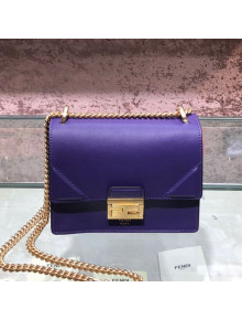 Fendi Kan U Small Calfskin Flap Bag Purple/Gold 2019 