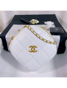 Chanel Quilted Leather Square Chain Shoulder Bag AS1780 White 2020
