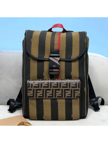 Fendi Men's Striped Backpack Brown/Black 2021
