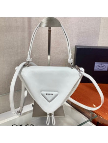 Prada Signaux Leather Triangle Mini Bag 1BA315 White 2021