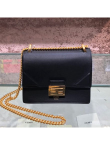 Fendi Kan U Small Calfskin Flap Bag Black/Gold 2019 