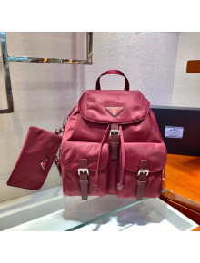 Prada Medium Nylon Backpack 1BZ811 Burgundy 2021