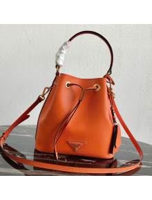 Prada Saffiano Leather Bucket Bag 1BE032 Orange 2019