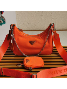 Prada Re-Edition 2005 Nylon Shoulder Bag 1BH204 Orange 2021 09
