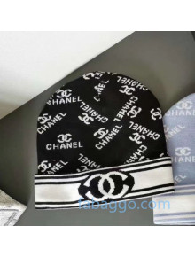 Chanel Cotton Knit Logo Hat Black 2020