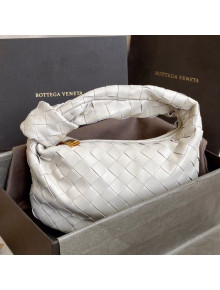 Bottega Veneta Mini BV Jodie Hobo Bag in Woven Lambskin White 2020