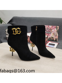 Dolce & Gabbana DG Suede Ankle Short Boots 10.5cm Black 2021 