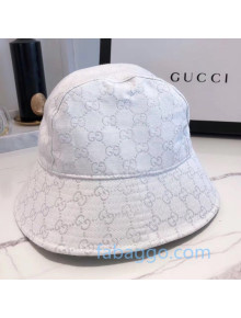 Gucci Silver GG Lamé Bucket Hat White 2020
