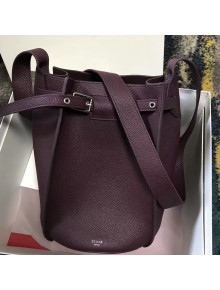 Celine Big Bag Bucket Bag With Long Strap in Grained Calfskin Oak Blood 2018