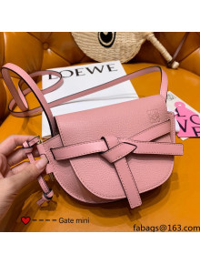 Loewe Mini Gate dual bag in Grain Calfskin Pink 2021 TOP