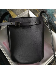 Celine Big Bag Bucket Bag With Long Strap in Grained Calfskin Black 2018