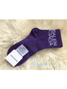 Balenciaga Logo Short Socks Purple 07 2020