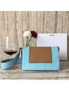 Celine Medium Frame Shoulder Bag in Smooth Calfskin 43343 Blue/Brown 2018