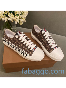 Burberry TB Canvas Low-Top Sneakers with Side Logo Brown 2020