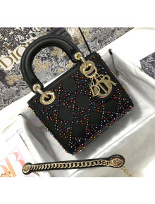 Dior Lady Dior Mini Bag With Crystals Black 2021