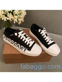 Burberry Canvas Low-Top Sneakers with Side Logo Black/White 2020
