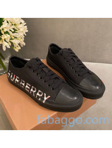 Burberry Canvas Low-Top Sneakers with Side Logo Black/Multicolor 2020