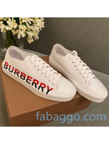 Burberry Canvas Low-Top Sneakers with Side Logo White/Multicolor 2020