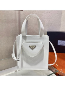 Prada Nappa Leather Tote Bag 1BG418 White 2021