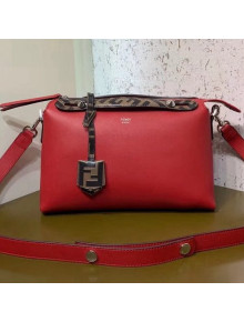 Fendi Leather Boston By The Way Regular Bag with FF Motif Red 2019