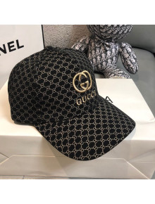 Gucci GG Canvas Baseball Hat Black/Gold 2021
