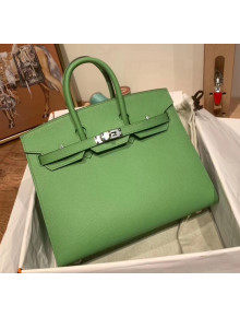 Hermes Birkin 25cm Bag in Origianl Epsom Leather Green/Silver 2020