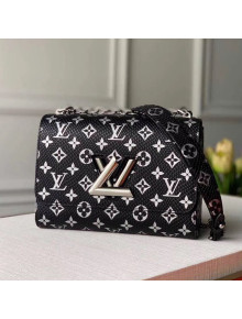 Louis Vuitton Twist MM Monogram Python Leather Bag N50282 Black 2019