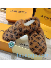 Louis Vuitton Monogram Mink Fur and Wool Homey Flats Loafers Brown 2020