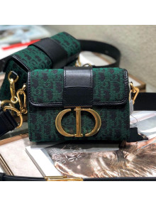 Dior 30 Montaigne CD Oblique Canvas Mini Box Shoulder Bag Green 2019