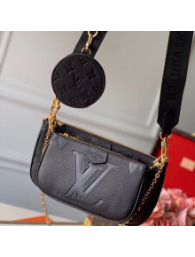 Louis Vuitton Multi Pochette Accessoires Monogram Leather Triple Shoulder Bag M44813 Black 2020