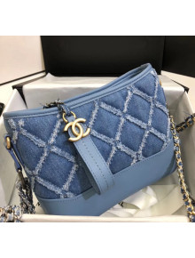 Chanel CHANEL'S GABRIELLE Small Hobo Bag In Denim & Calfskin A91810 Blue 2020