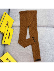 Fendi FF Knit Cropped Tights Khaki Brown 2020