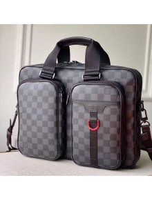 Louis Vuitton Men's Utility Business Messenger Top handle Bag N40278 Damier Graphite Canvas 2020