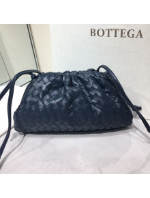 Bottega Veneta The Mini Pouch Crossbody Bag in Woven Lambskin Navy Blue 2020 02