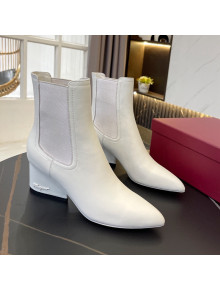 Salvatore Ferragamo Viva Calfskin Chelsea Boots 5.5cm All White 2021