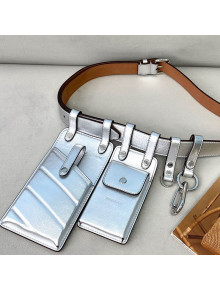 Fendi FF Leather Multi-accessory Pocket Belt Bag Silver 2021